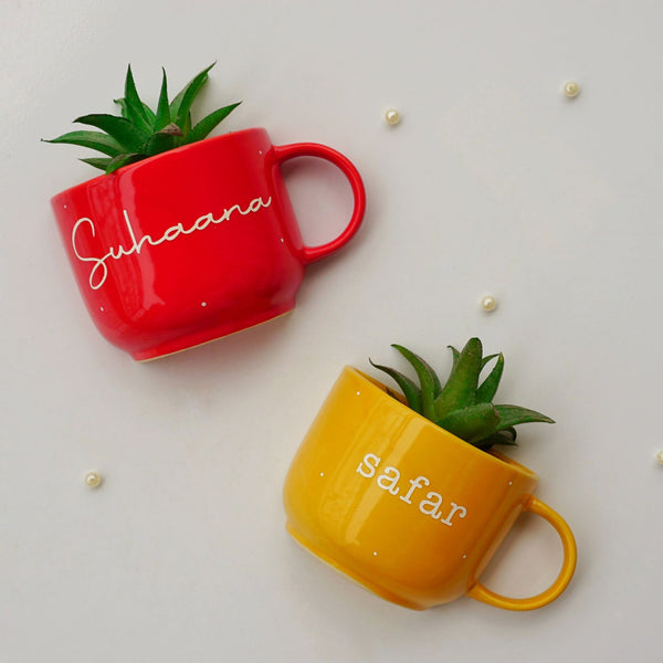 Suhaana Safar | Painted Ceramic Wall Planter | Table Accessory | Personalised Gift | Home Decor